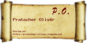Pratscher Olivér névjegykártya